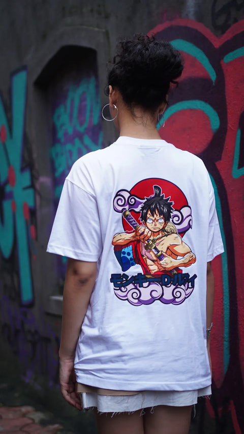 Luffy from One Piece Anime Wano Arc Oversized Tshirt - Kaihama