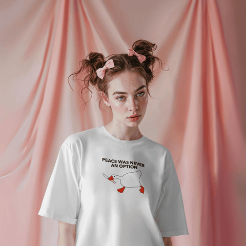 "Peace Was Never an Option" Oversized Tshirt by Kaihama - Kaihama